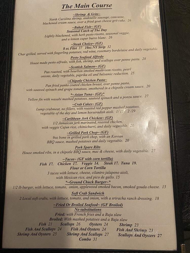 Ketch 55 - Avon, NC menu_pic