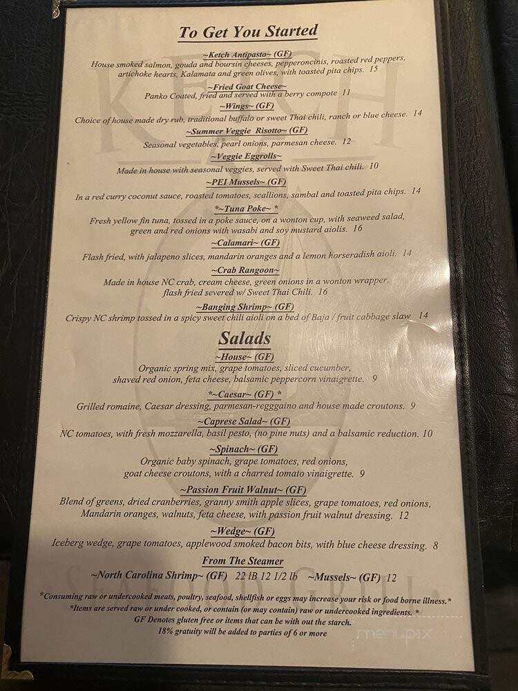 Ketch 55 - Avon, NC menu_pic