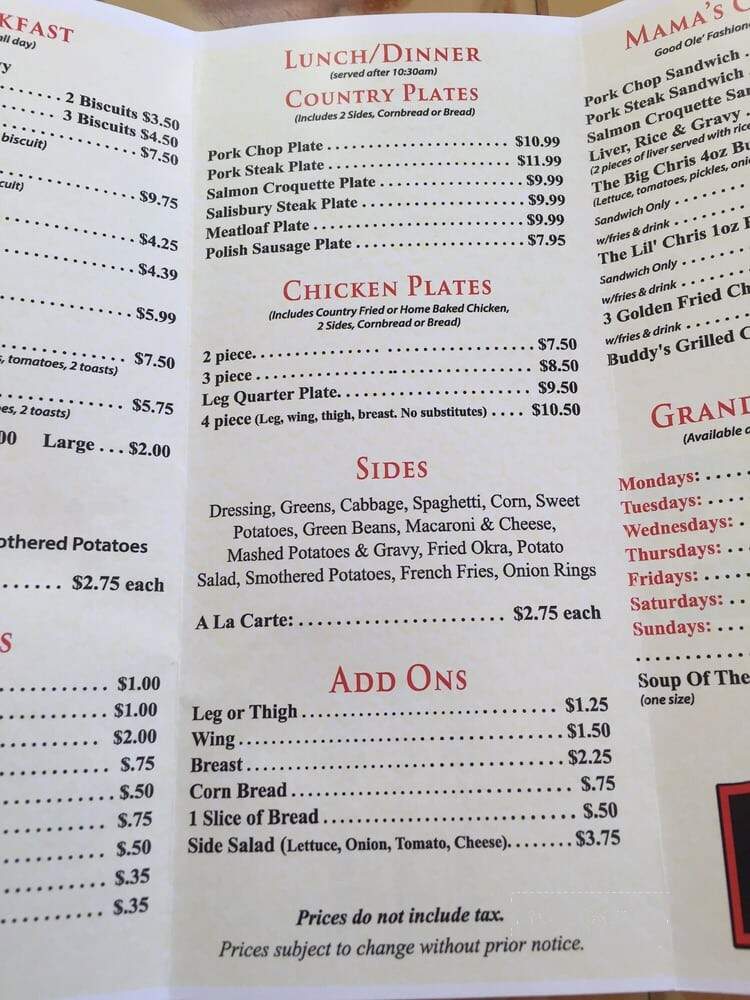 Sherry J's Homestyle Cooking - Washington Park, IL menu_pic