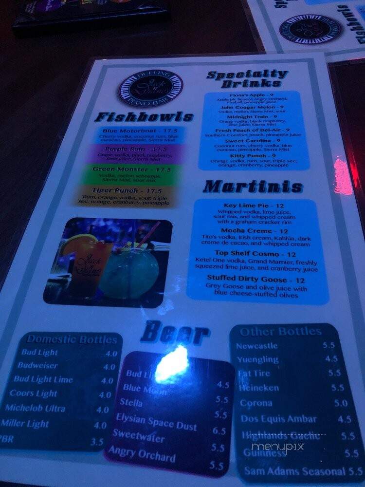 Jack n' Diane's - Greenville, SC menu_pic