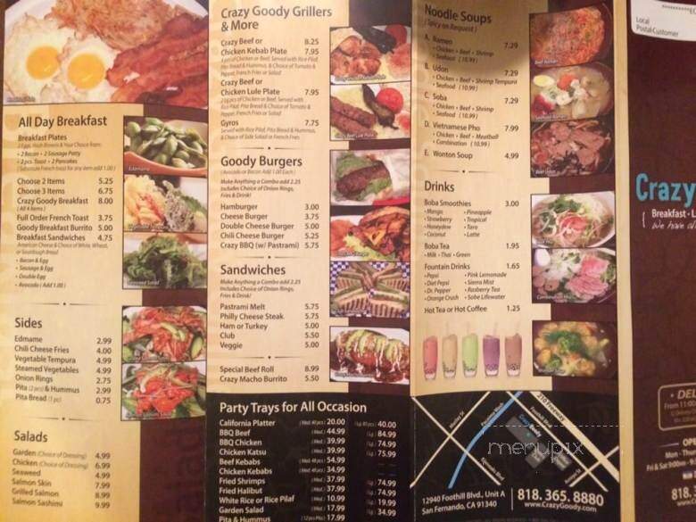 Crazy Goody - Sylmar, CA menu_pic