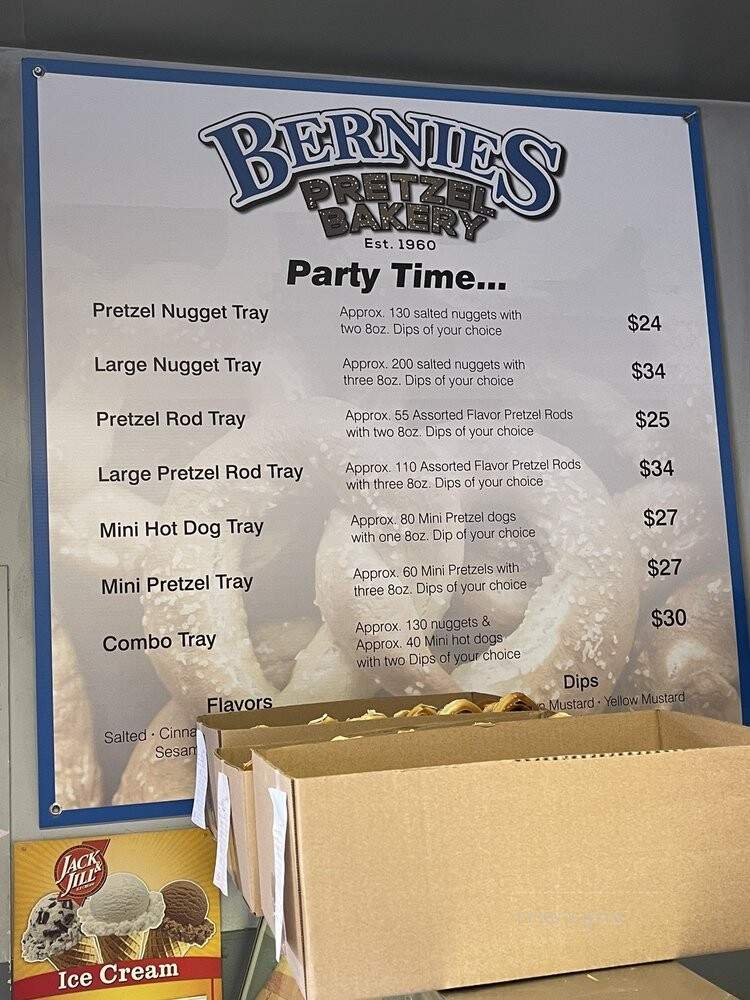 Bernie's Pretzel Bakery - Aldan, PA menu_pic