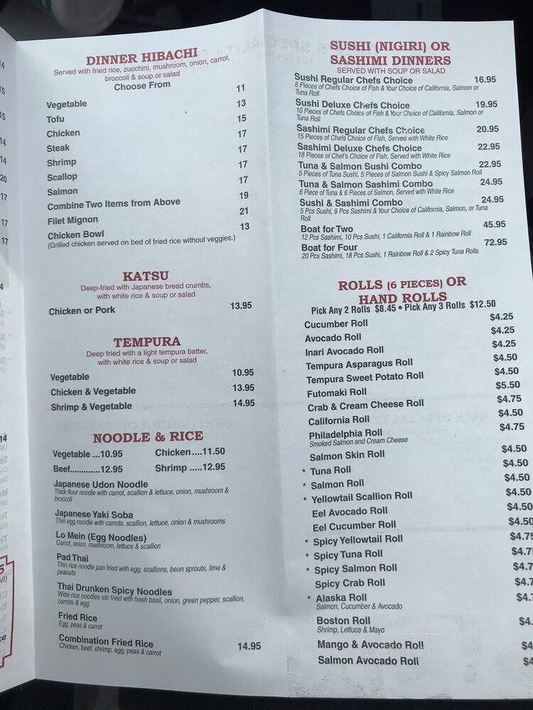 Nu Asian Bistro Sushi & Bar - Jacksonville, NC menu_pic