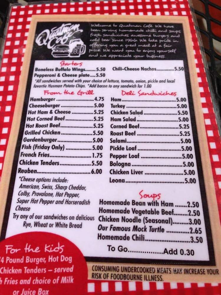 Quatman Cafe - Mason, OH menu_pic