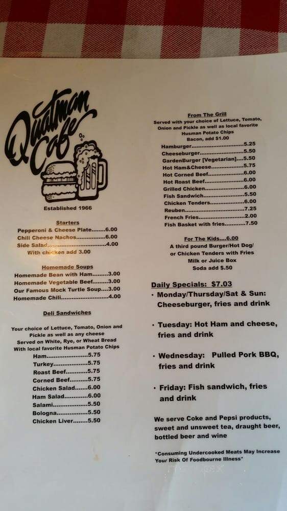 Quatman Cafe - Mason, OH menu_pic