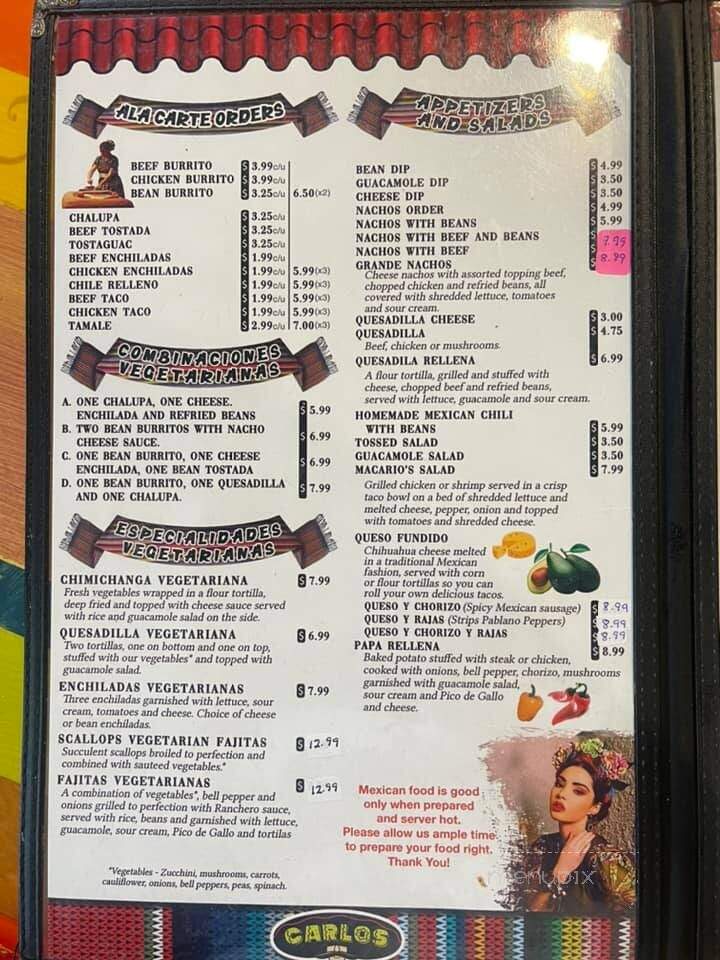 Carlos Mexican Grill - Cleveland, AL menu_pic
