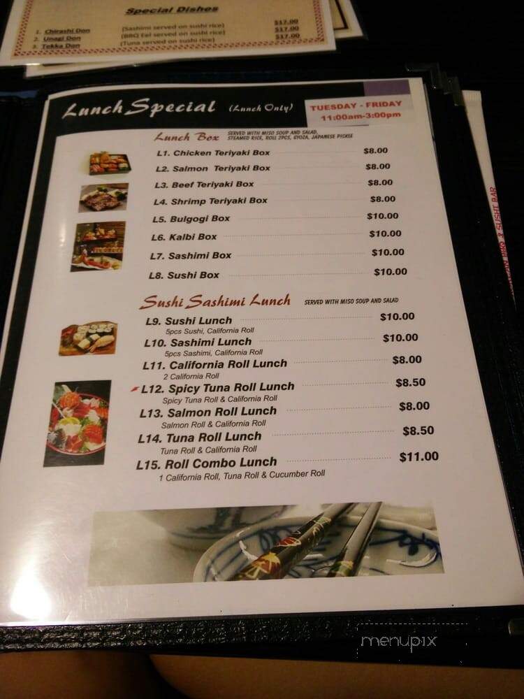 Yukon Korean Barbecue & Sushi Bar - Dover, DE menu_pic