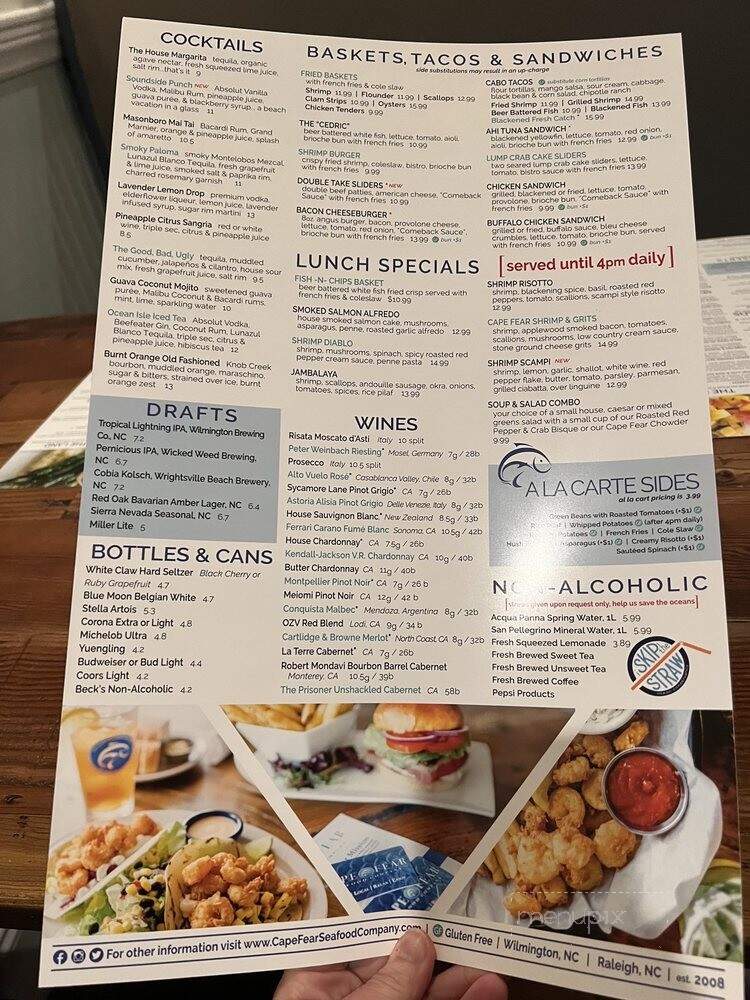 Cape Fear Seafood Company - Wilmington, NC menu_pic