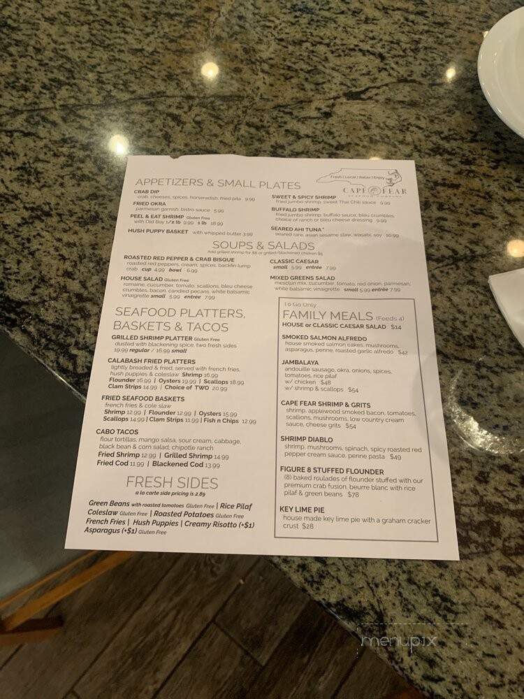 Cape Fear Seafood Company - Wilmington, NC menu_pic
