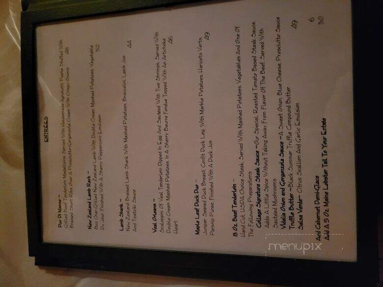 Collage Restaurant - St Augustine, FL menu_pic