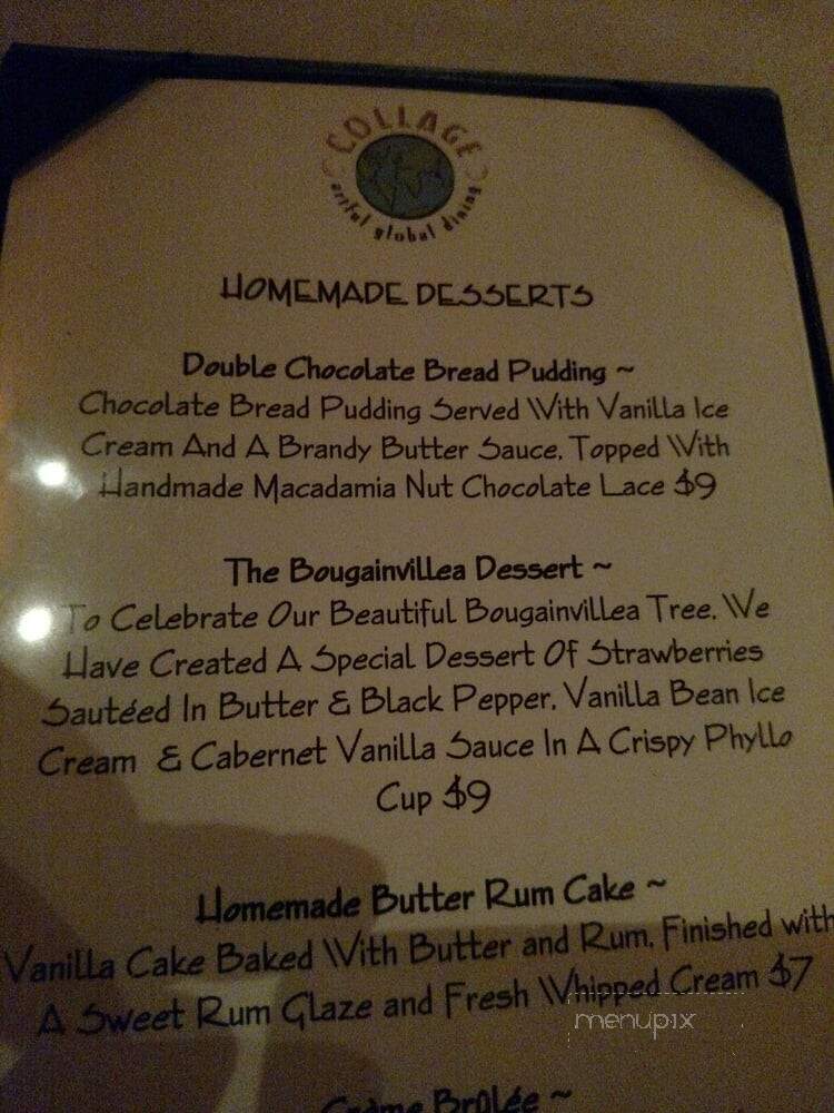 Collage Restaurant - St Augustine, FL menu_pic