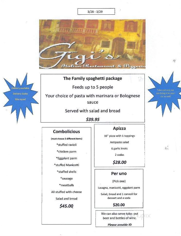 Gigi's Italian Restaurant - Jensen Beach, FL menu_pic