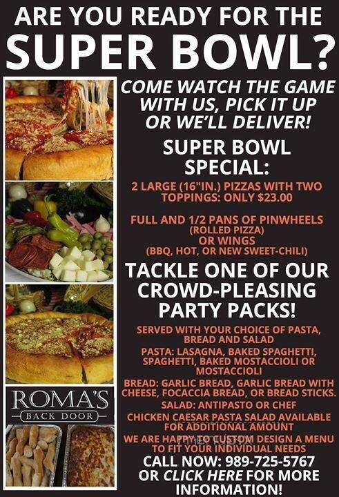Roma's Back Door - Owosso, MI menu_pic