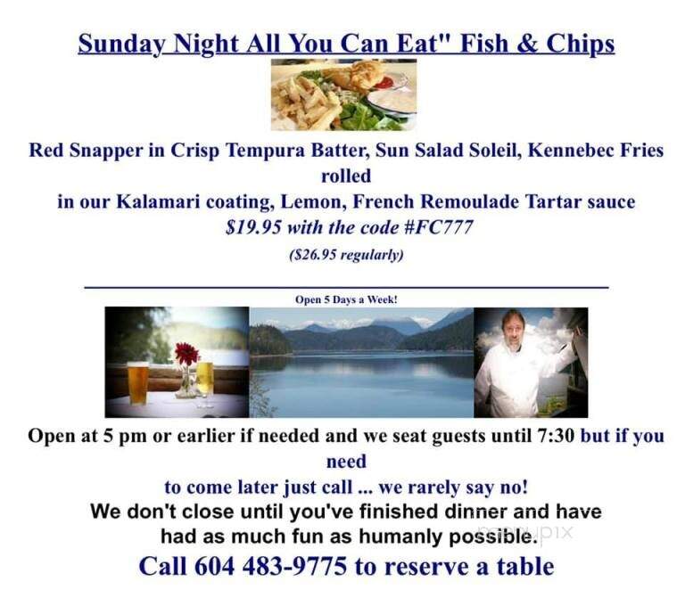 The Laughing Oyster Restaurant - Powell River, BC menu_pic