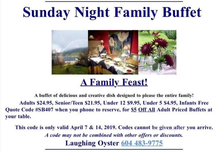 The Laughing Oyster Restaurant - Powell River, BC menu_pic