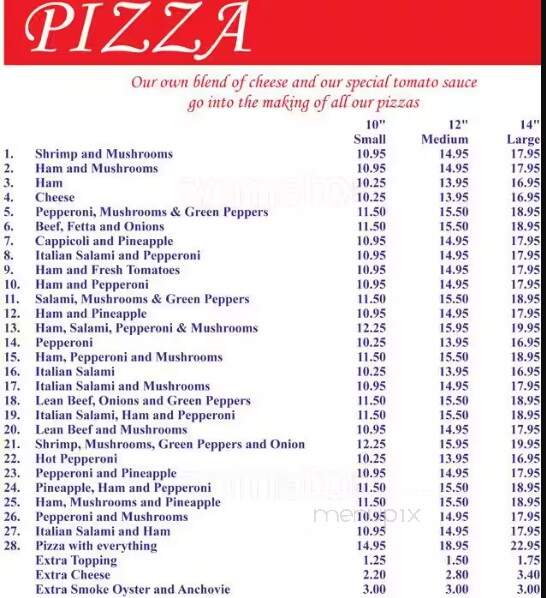 Ocean Park Pizza & Steakhouse - Aldergrove, BC menu_pic