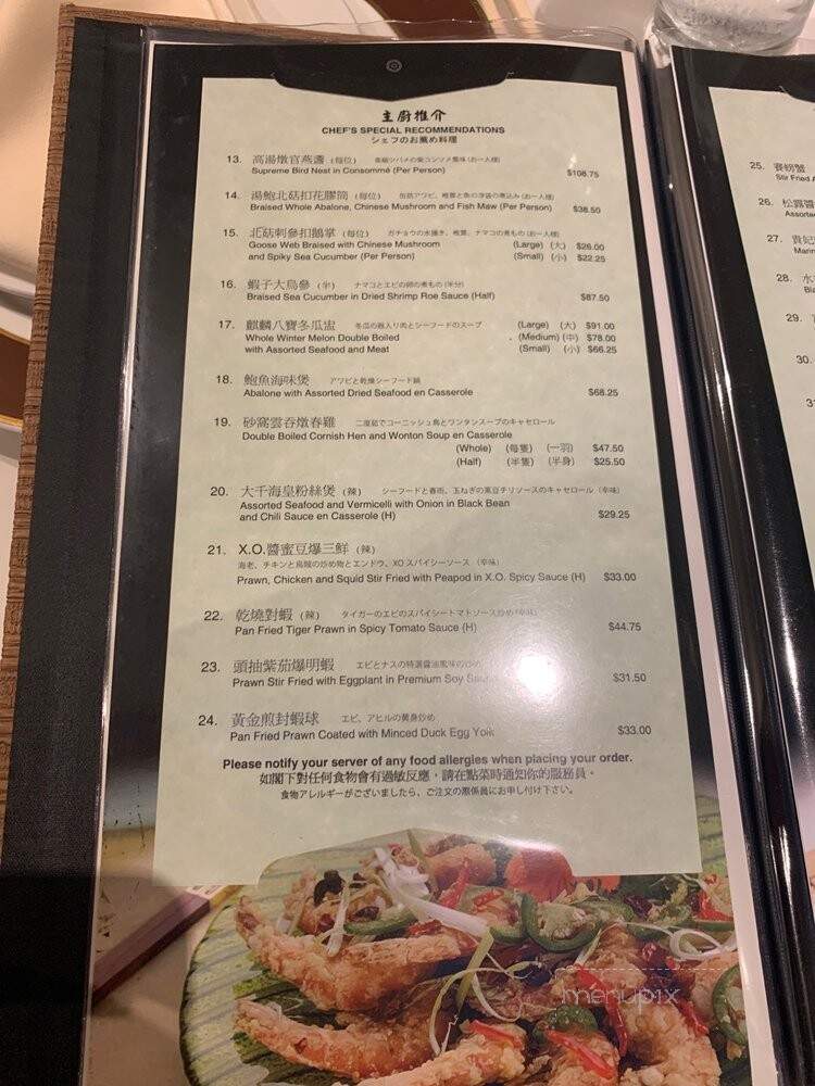 Kirin Mandarin Restaurant - Vancouver, BC menu_pic