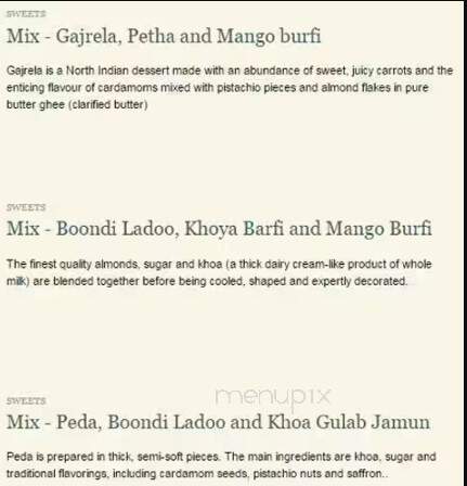 Rajdhani Sweets & Restaurant - Toronto, ON menu_pic