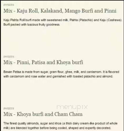 Rajdhani Sweets & Restaurant - Toronto, ON menu_pic