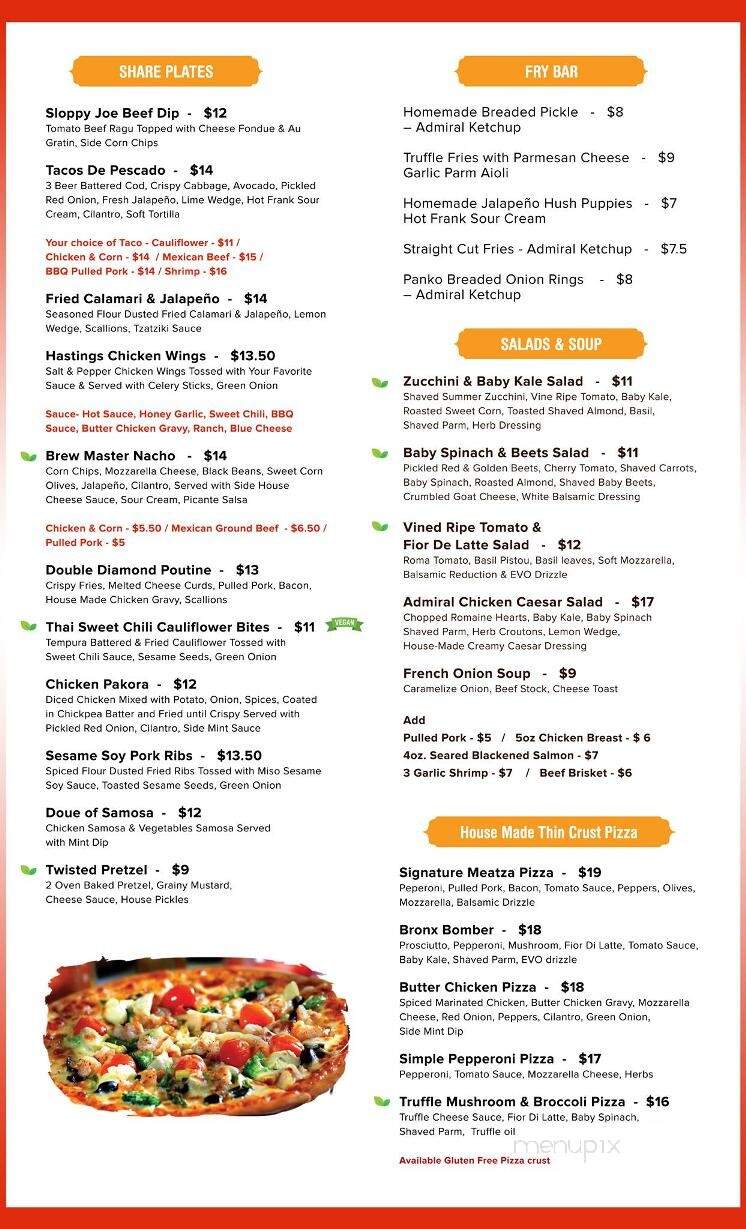 Old Admiral Pub & Grill - Burnaby, BC menu_pic
