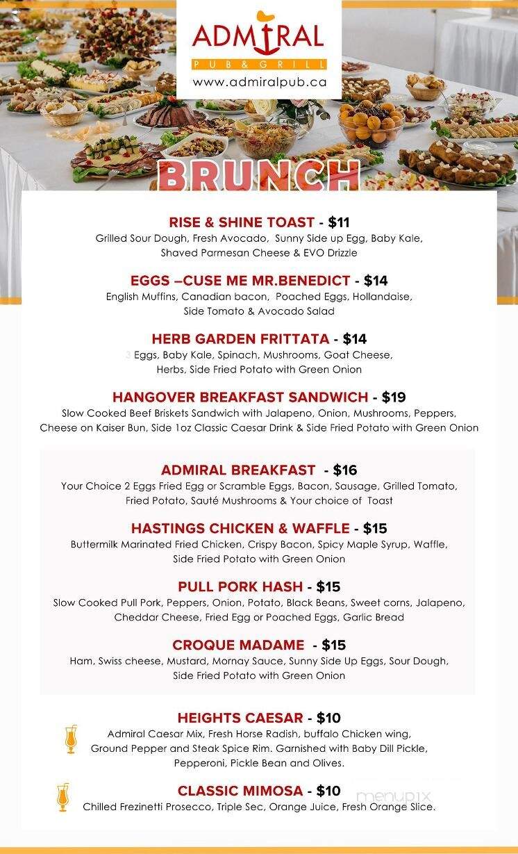 Old Admiral Pub & Grill - Burnaby, BC menu_pic