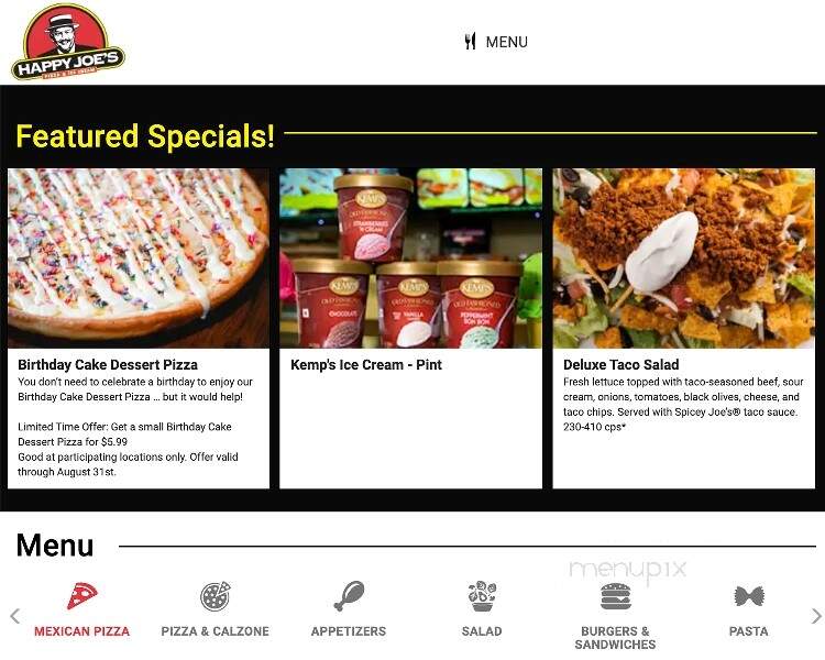 Happy Joe's Pizza & Ice Cream - Kewanee, IL menu_pic