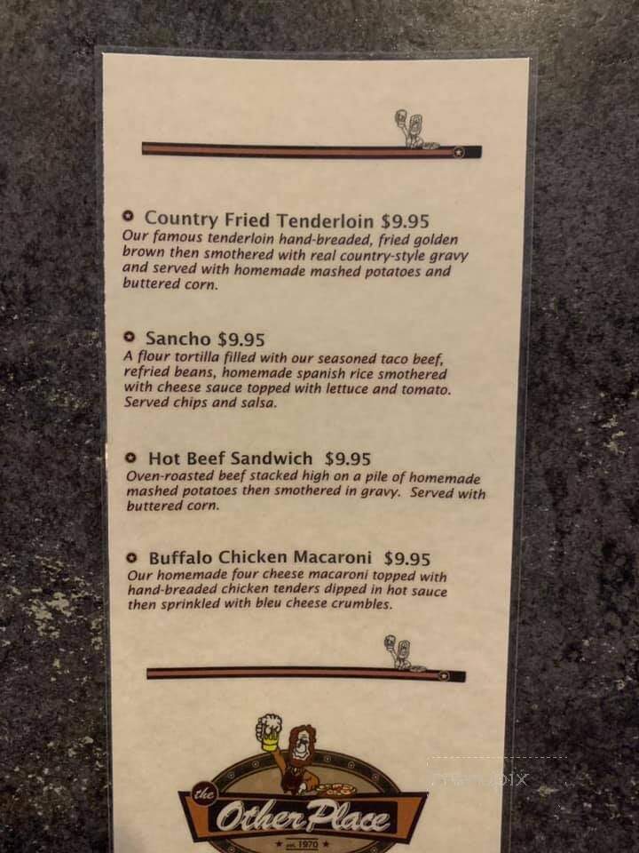 Other Place - Clear Lake, IA menu_pic
