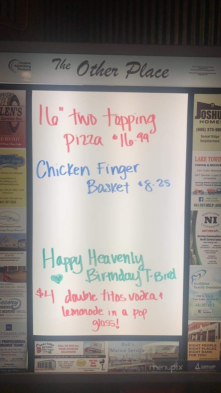 Other Place - Clear Lake, IA menu_pic
