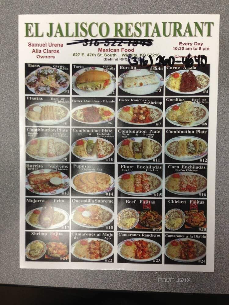 El Jalisco Restaurant - Wichita, KS menu_pic
