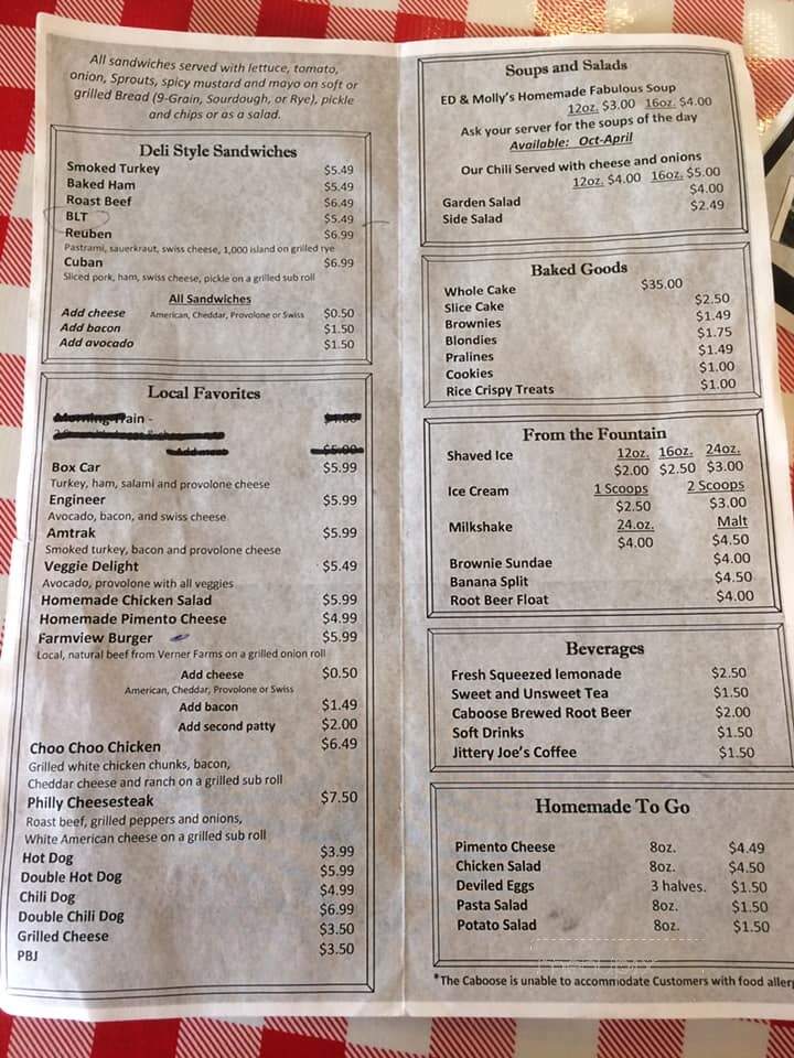 Caboose - Rutledge, GA menu_pic