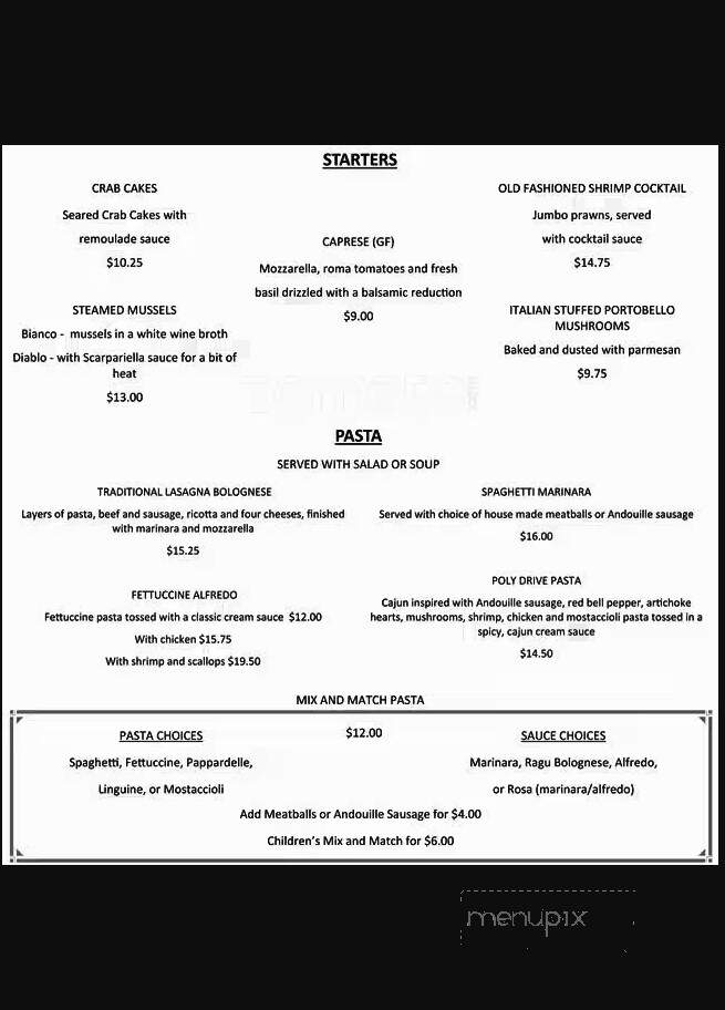 Granary Restaurant - Billings, MT menu_pic