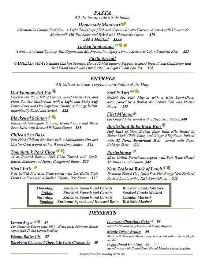 Old Orchard Inn - East Aurora, NY menu_pic