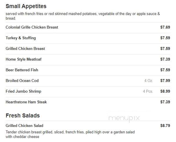 Colonial Grille - Irwin, PA menu_pic