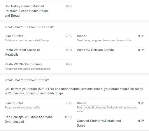 Du Bois Country Club - DuBois, PA menu_pic