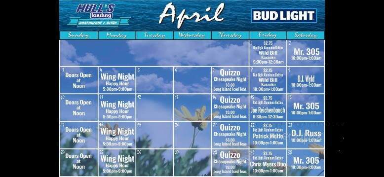 Hull's Landing - Muncy, PA menu_pic