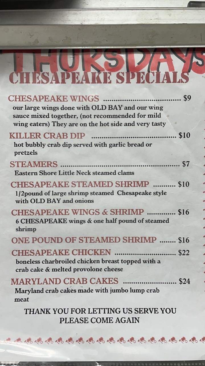 Hull's Landing - Muncy, PA menu_pic