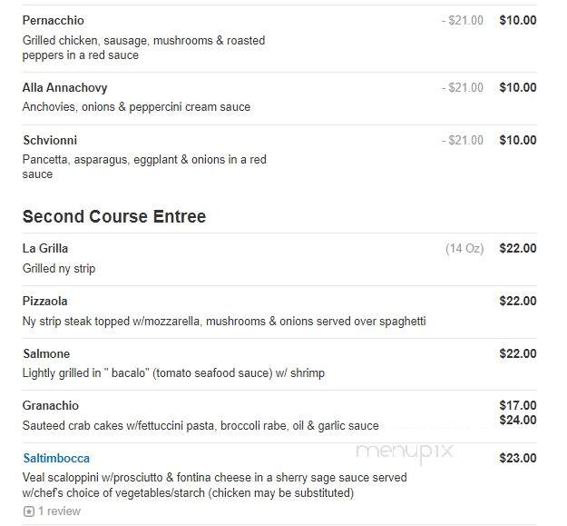 La Campagna - Quakertown, PA menu_pic
