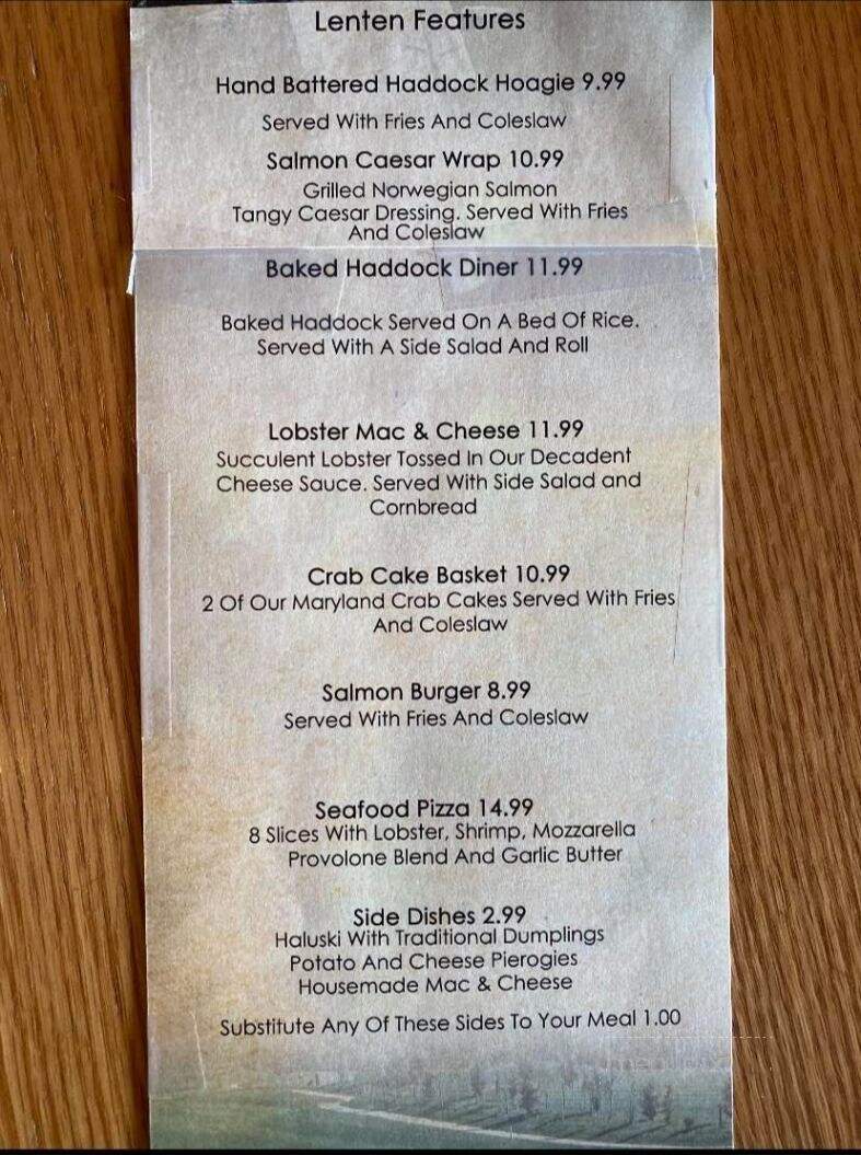 Norvelt Golf Course Bar-Grill - Mount Pleasant, PA menu_pic