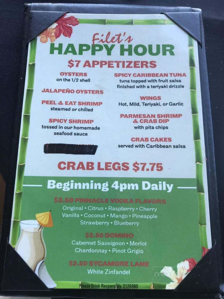 Filets - North Myrtle Beach, SC menu_pic
