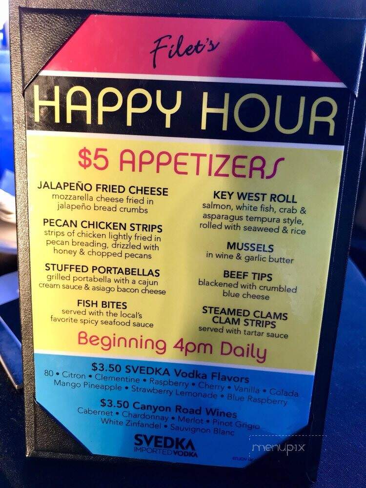 Filets - North Myrtle Beach, SC menu_pic