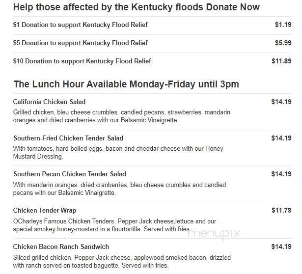 O'Charley's - Columbia, TN menu_pic