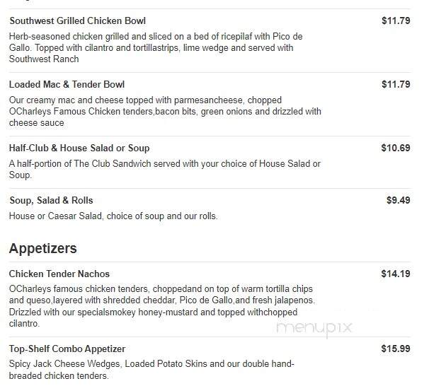 O'Charley's - Columbia, TN menu_pic