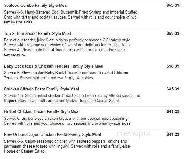 O'Charley's - Columbia, TN menu_pic
