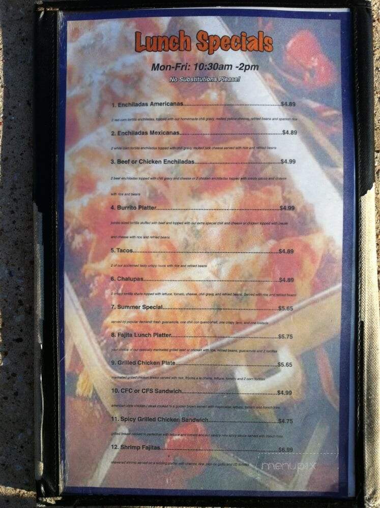 Juanito's Mexican Restaurant - Pearland, TX menu_pic
