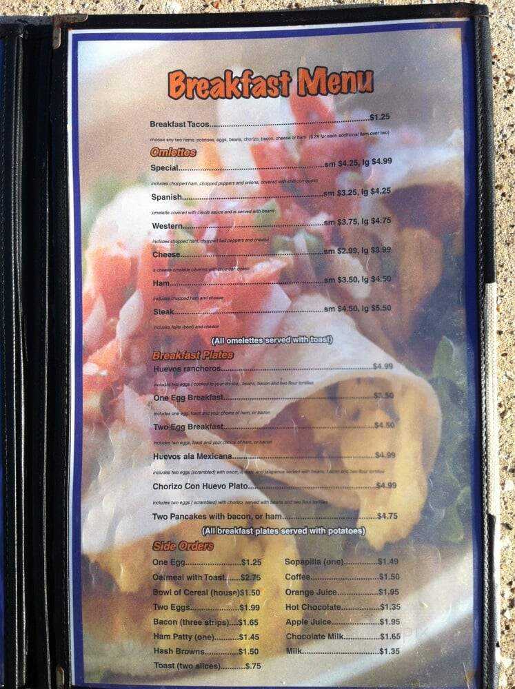 Juanito's Mexican Restaurant - Pearland, TX menu_pic