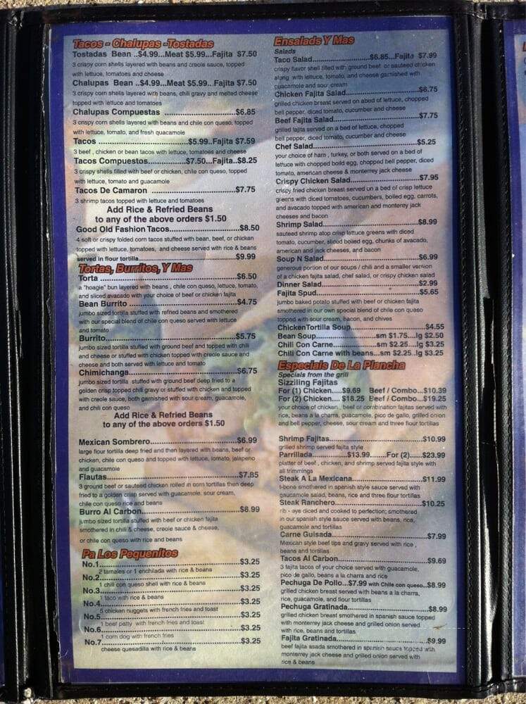 Juanito's Mexican Restaurant - Pearland, TX menu_pic