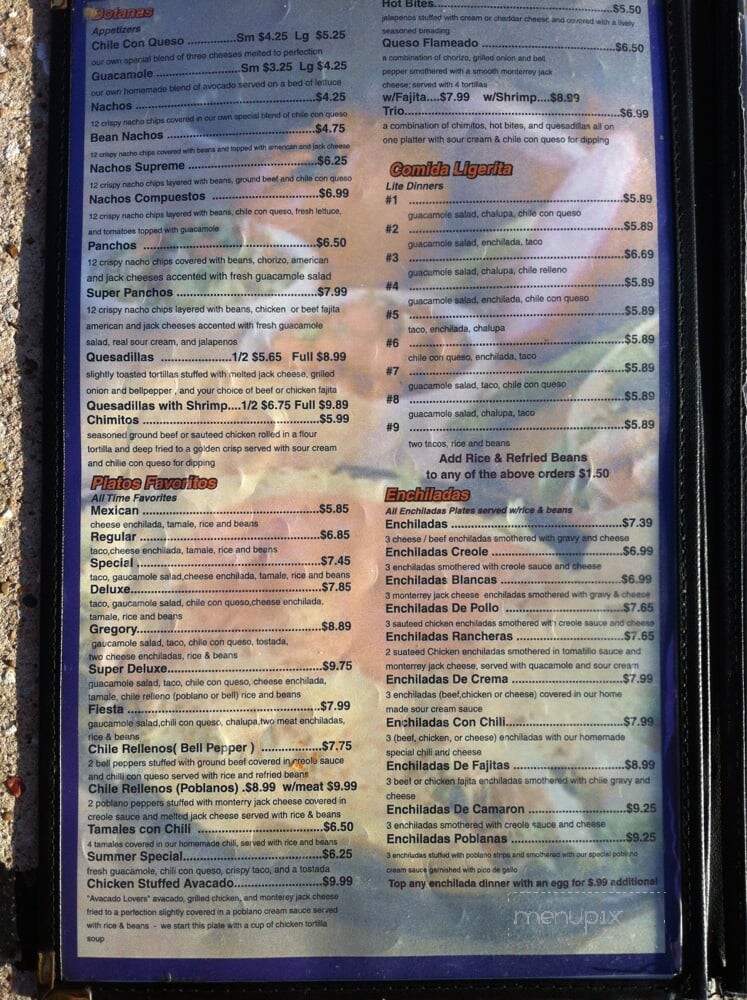 Juanito's Mexican Restaurant - Pearland, TX menu_pic