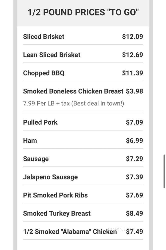 Uncle Dan's Rib House - Hewitt, TX menu_pic