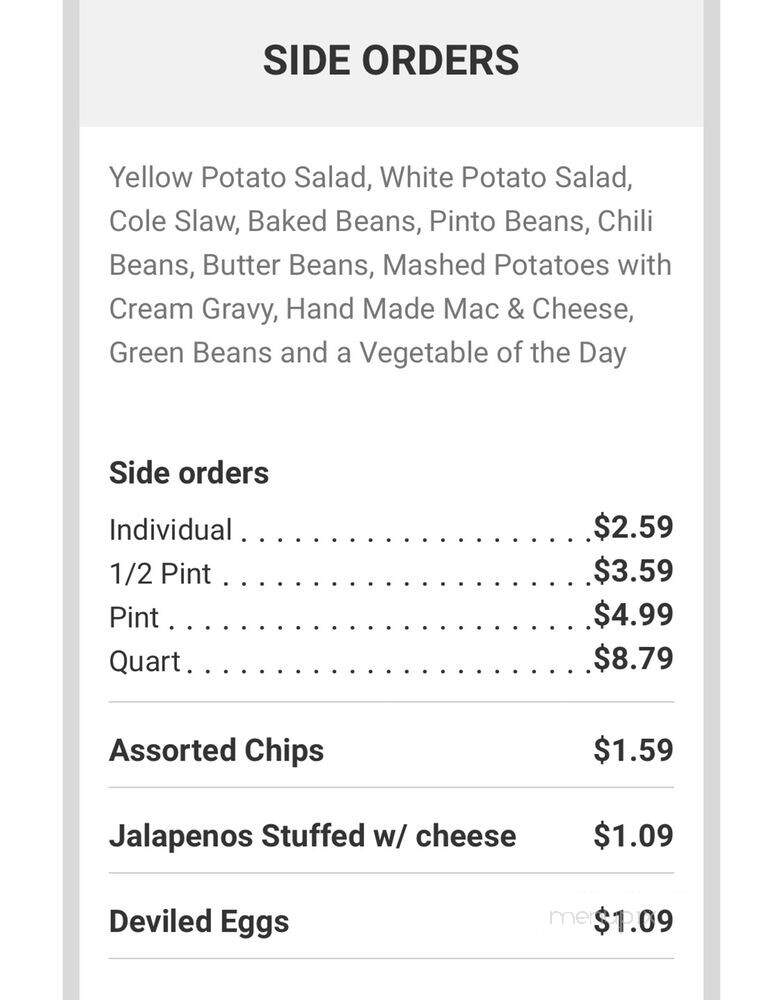 Uncle Dan's Rib House - Hewitt, TX menu_pic