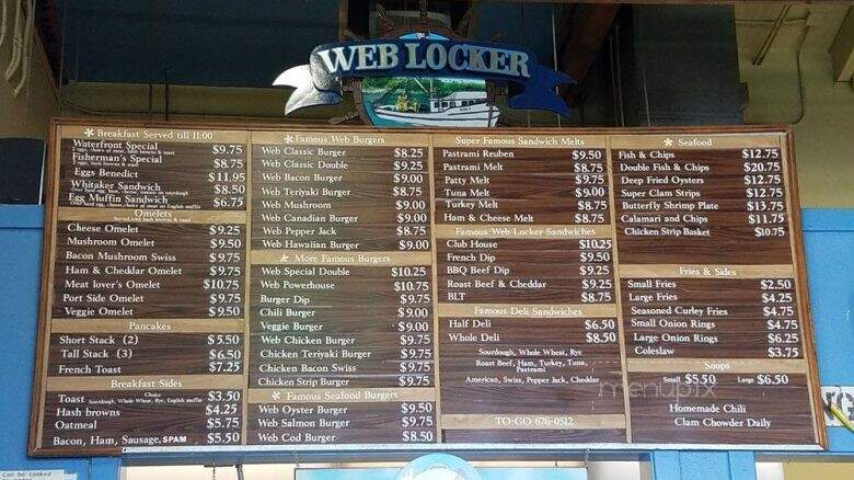 Web Locker Restaurant - Bellingham, WA menu_pic